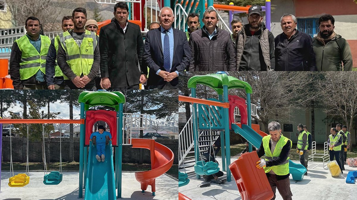 Doğanşehir'de kırsal mahallelerde çocuklar için yeni oyun alanları hazırlandı