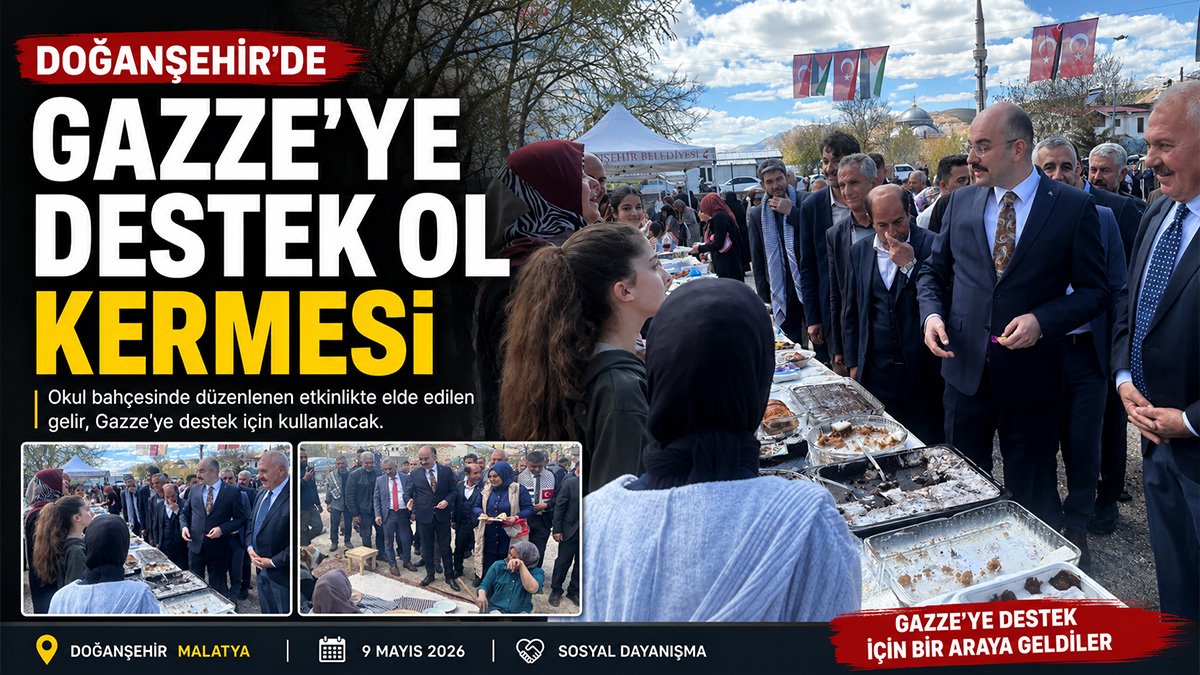 Doğanşehir'de veliler ve öğretmenler Gazze için kermes düzenledi