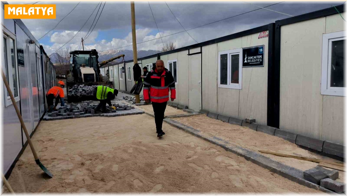 Doğanşehir, konteyner kentte kilit taşı çalışmaları sürüyor