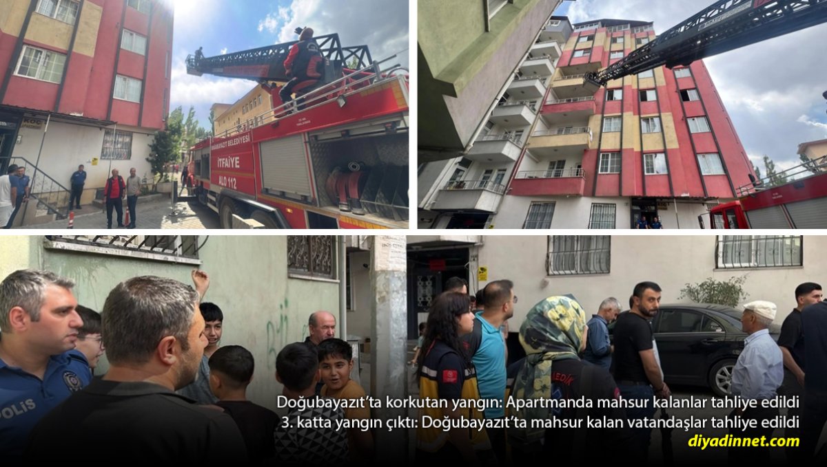 Doğubayazıt'ta 3. Katta Korkutan Yangın: Apartmanda Mahsur Kalanlar Tahliye Edildi