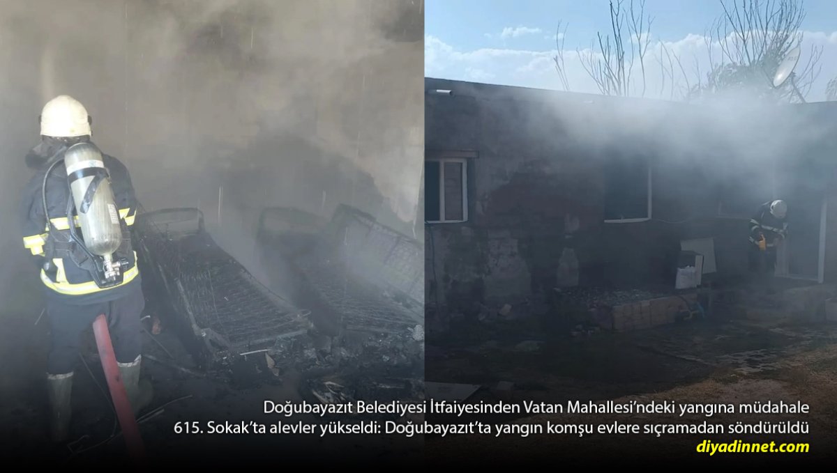 Doğubayazıt'ta Evden Alevler Yükseldi: İtfaiyenin Kritik Müdahalesi Yangını Büyümeden Durdurdu