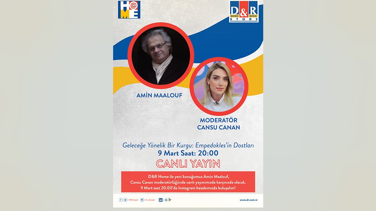 Dünyaca ünlü yazar Amin Maalouf, Türk hayranlarıyla D&R Home'da buluşmaya hazırlanıyor