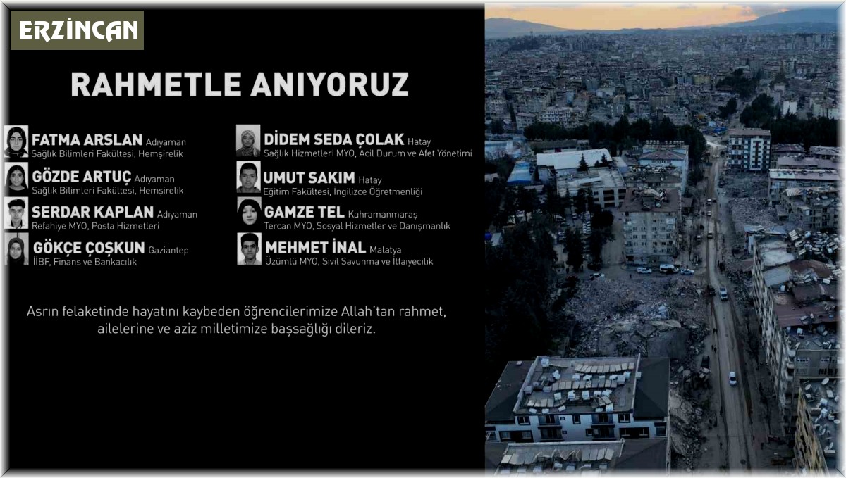 EBYÜ'lü 8 öğrenci depremde vefat etti