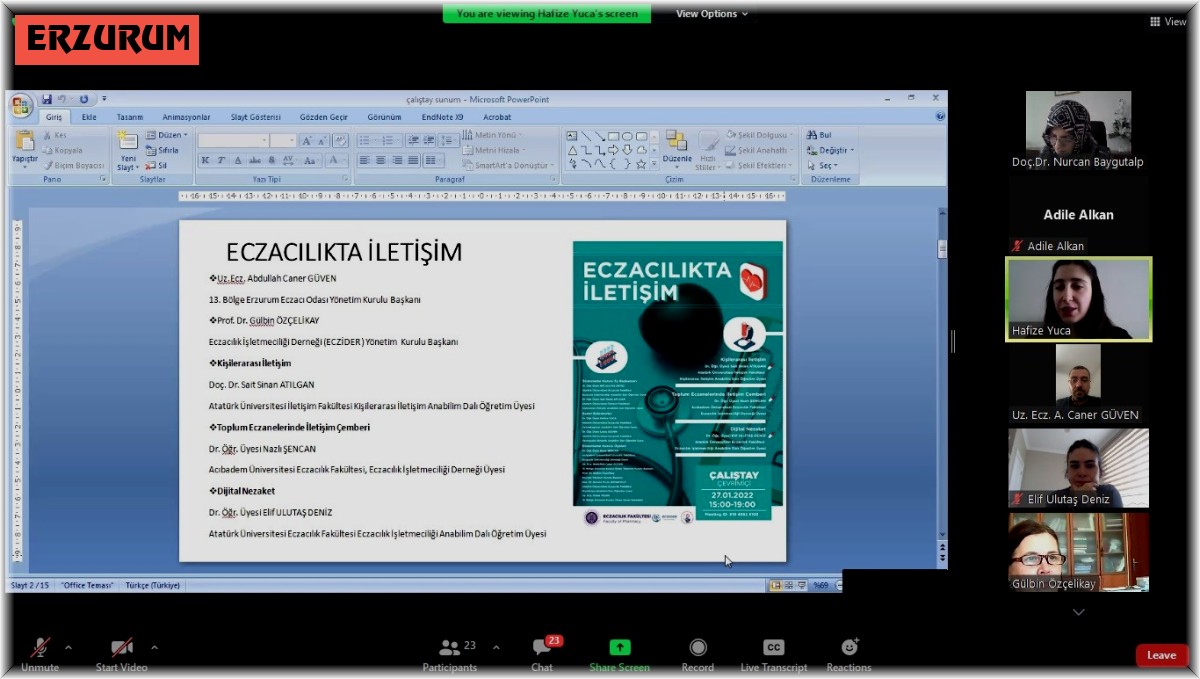 "Eczacılıkta İletişim" çalıştayı düzenlendi
