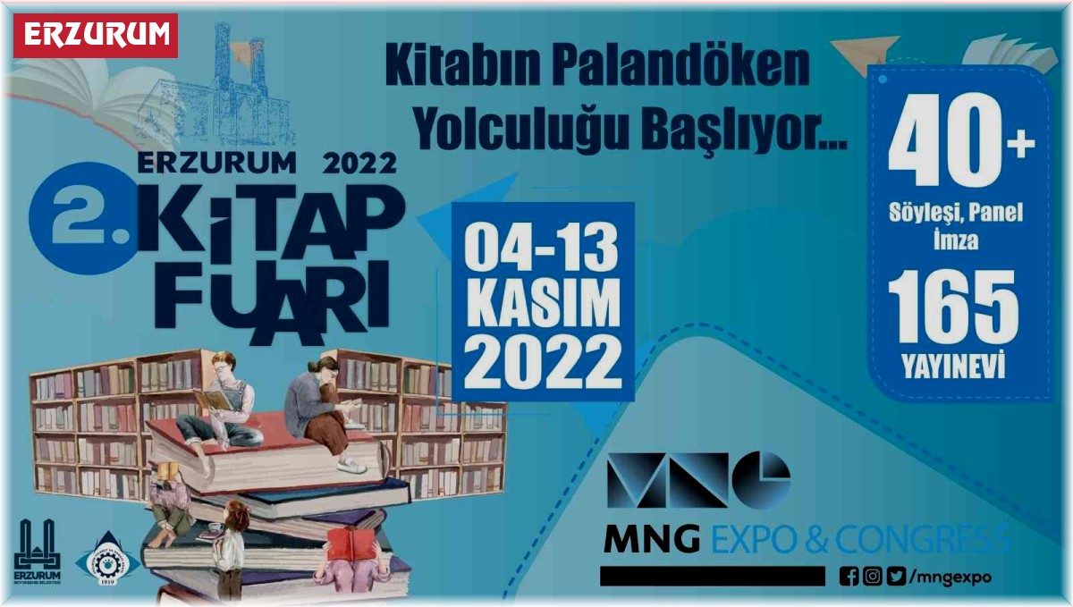 Edebiyat dünyasının kalbi, Erzurum MNG Expo Kitap Fuarı'nda atacak
