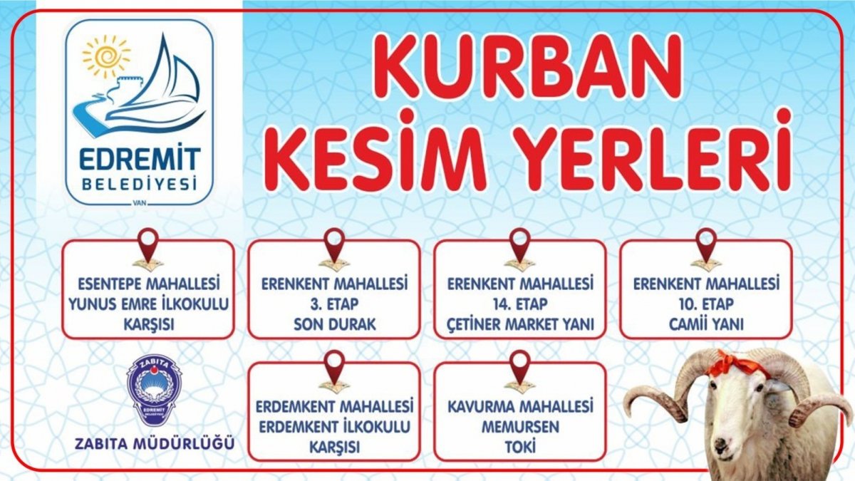 Edremit'te kurban kesim yerleri belirlendi