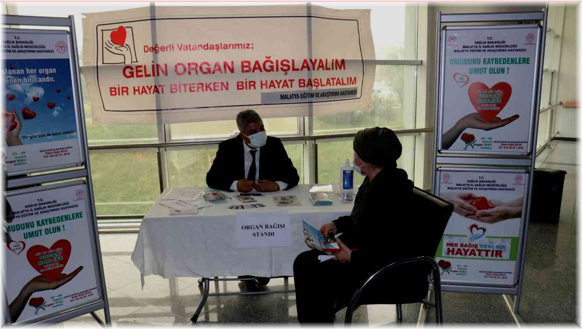 Eğitim ve Araştırma Hastanesi'nde organ bağışı standı kuruldu
