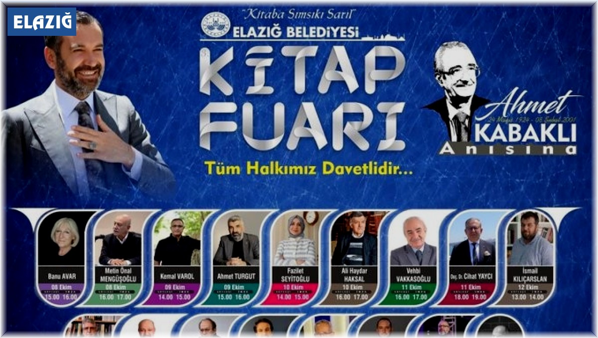 Elazığ Belediyesi Kitap Fuarı 8 Ekim'de başlıyor