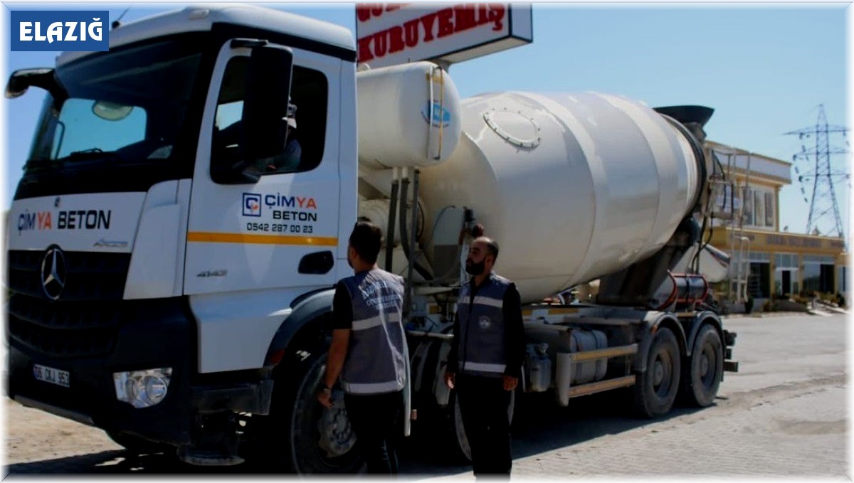 Elazığ Belediyesinden beton mikserlerine denetim
