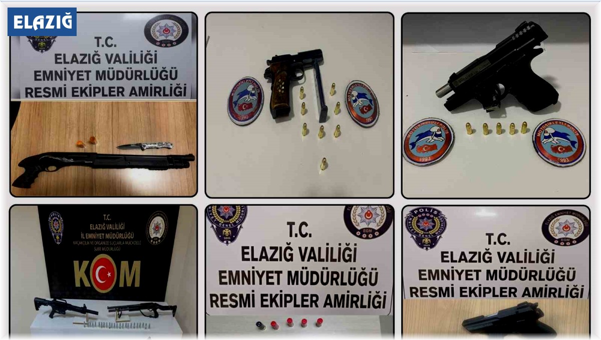 Elazığ'da 14 adet ruhsatsız silah ele geçirildi