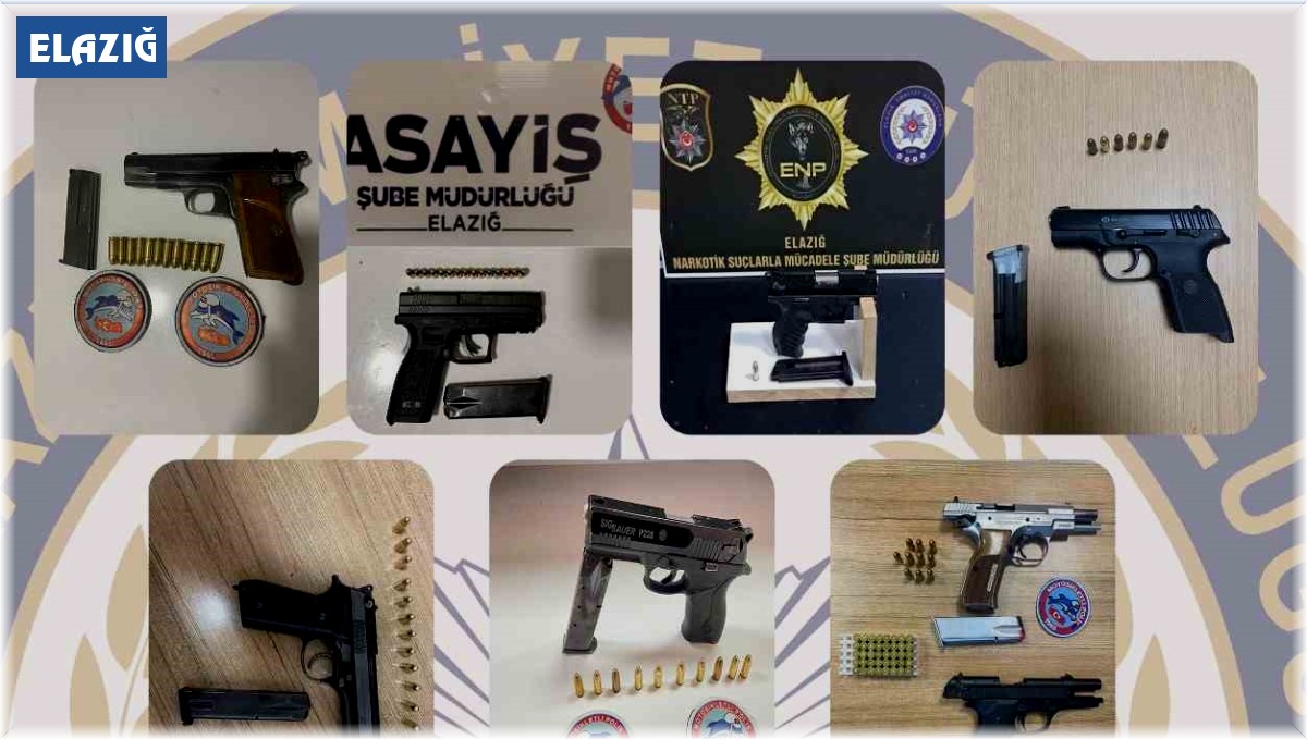 Elazığ'da 14 adet ruhsatsız silah ele geçirildi