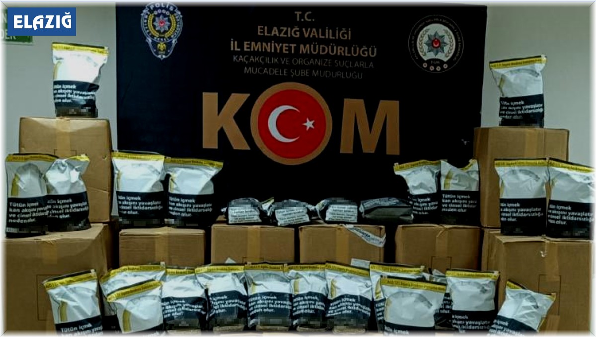Elazığ'da 405 kilo bandrolsüz tütün ele geçirildi