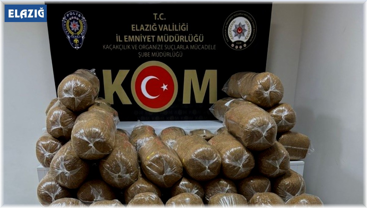 Elazığ'da 425 kilo kaçak tütün ele geçirildi