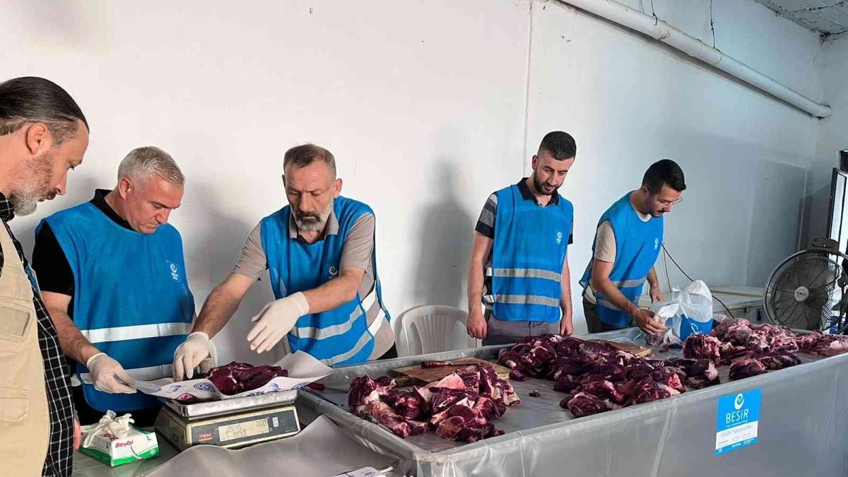 Elazığ'da 526 aileye kurbanlık et dağıtıldı