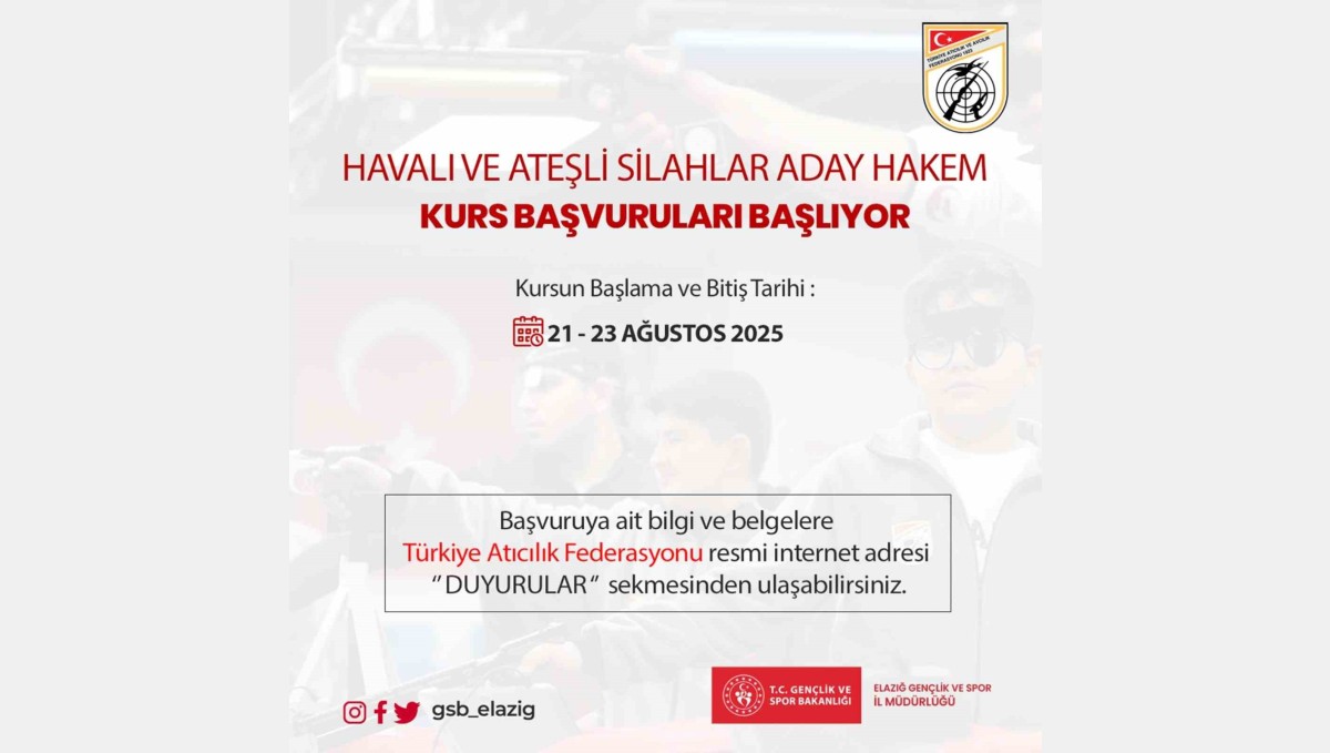 Elazığ'da aday hakem kursu düzenlenecek