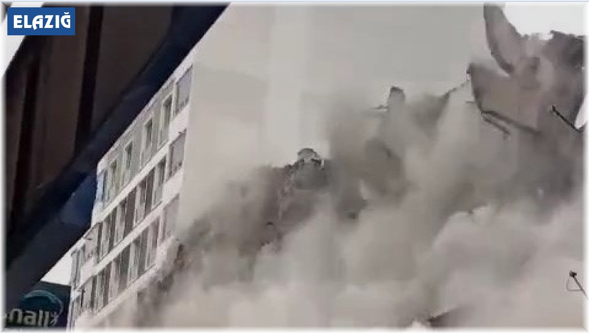 Elazığ'da ağır hasarlı 6 katlı bina korna sesi ile yıkıldı