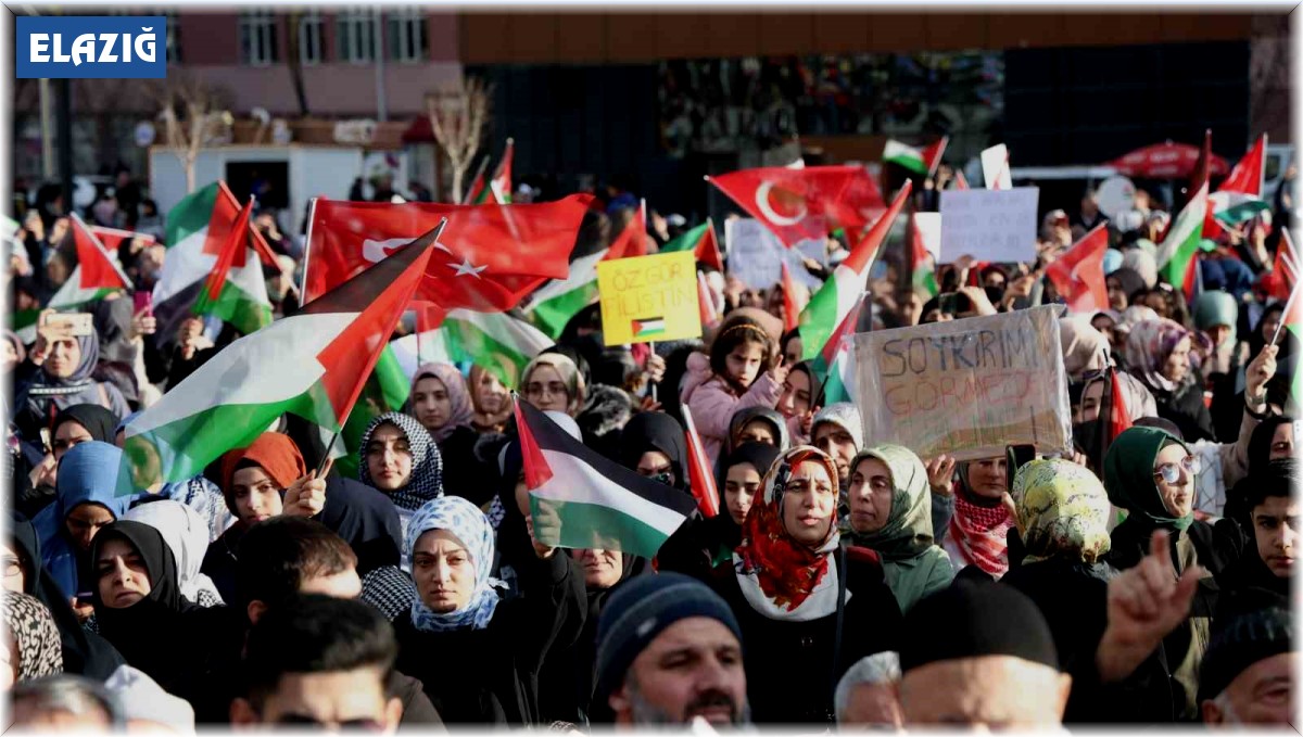 Elazığ'da binlerce kişi Filistin için yürüdü