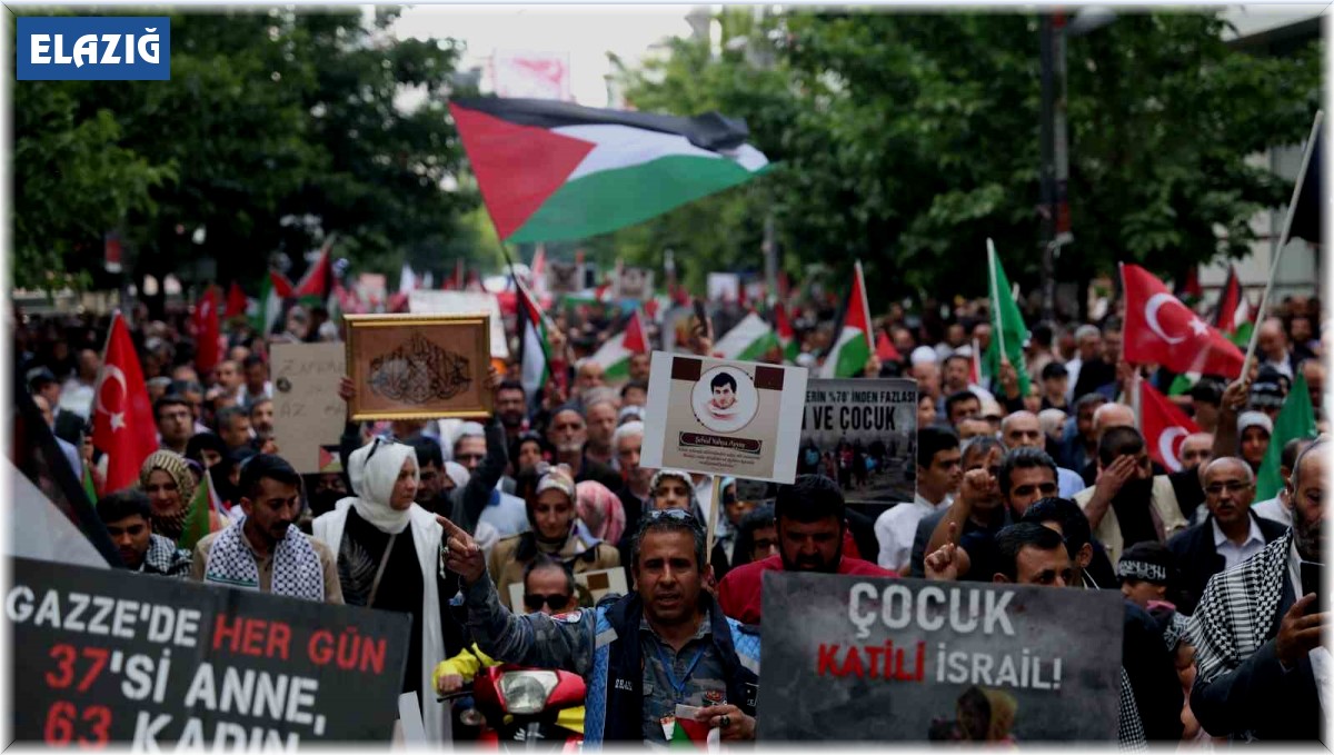 Elazığ'da binlerce kişi Filistin için yürüdü