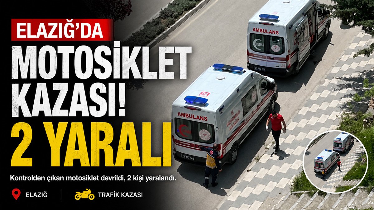 Elazığ'da devrilen motosikletteki 2 kişi yaralandı