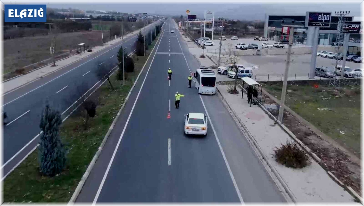 Elazığ'da dron destekli trafik denetimi
