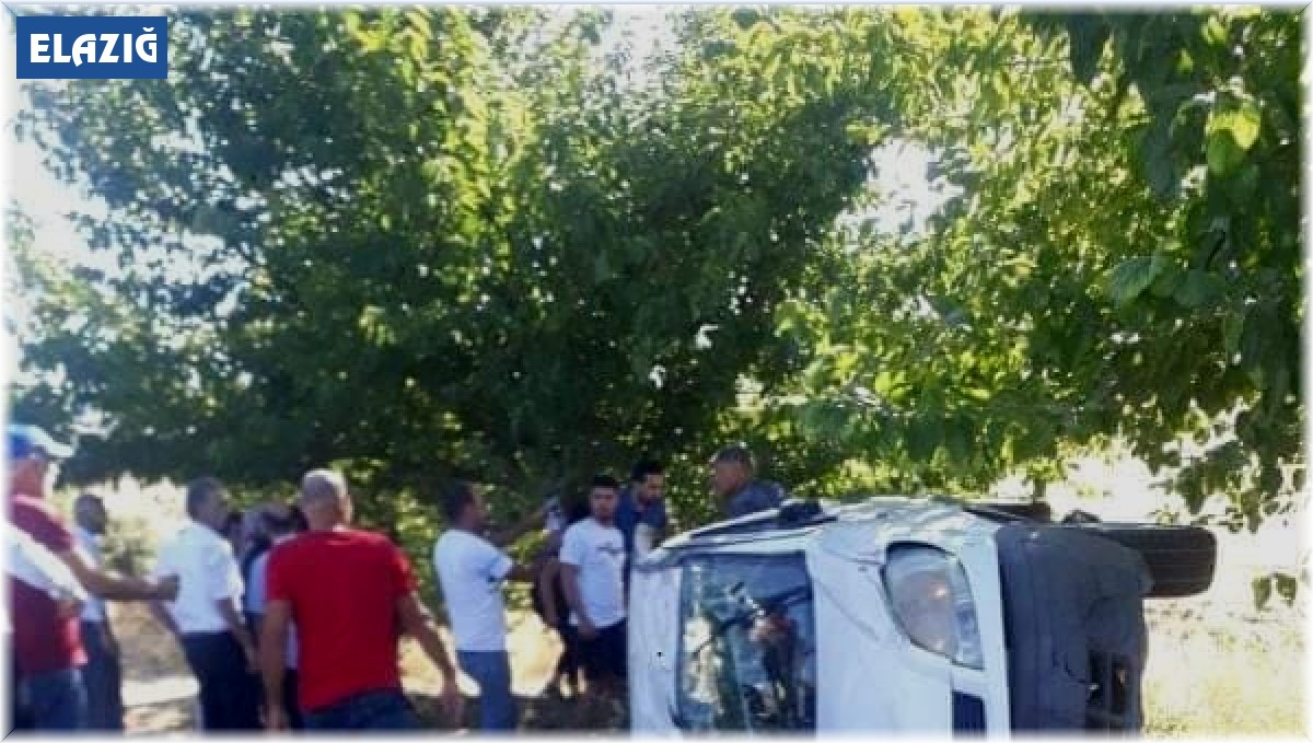 Elazığ'da hafif ticari araç devrildi: 2 yaralı