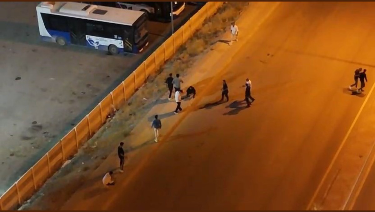 Elazığ'da iki grubun kavgası dron ile görüntülendi