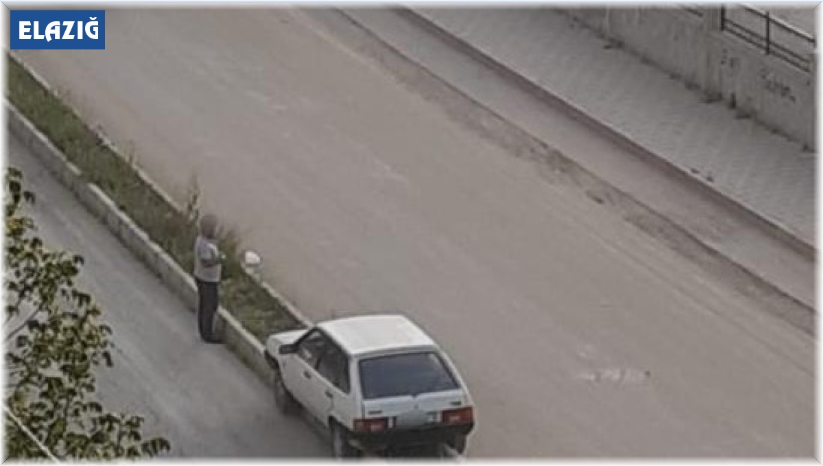 Elazığ'da ilginç kaza, otomobil refüje oturdu