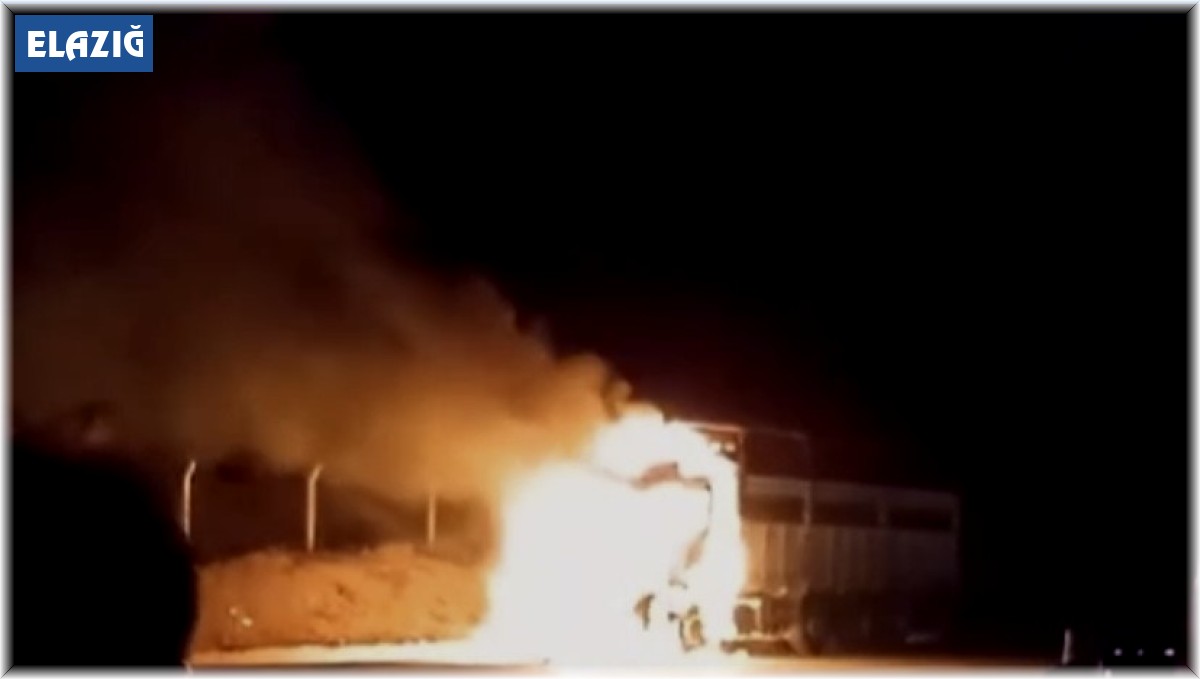 Elazığ'da kamyon alev alev yandı
