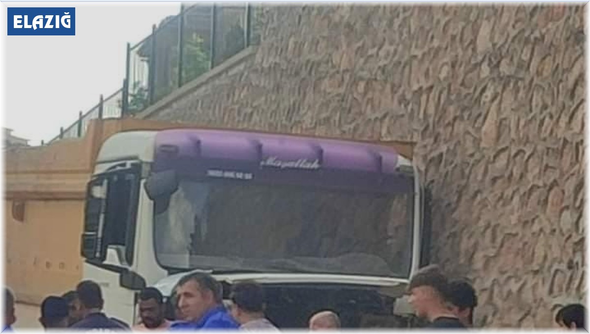 Elazığ'da kamyon duvara çarptı: 1 yaralı