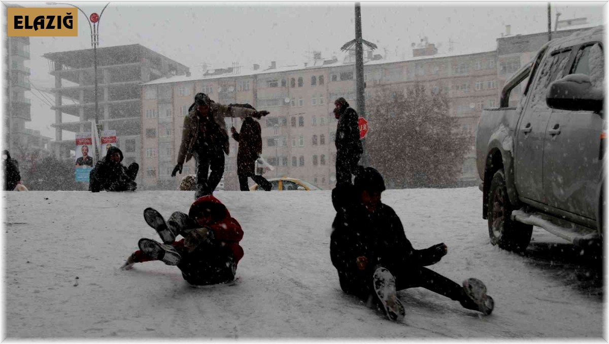 Elazığ'da karın keyfini çocuklar çıkardı