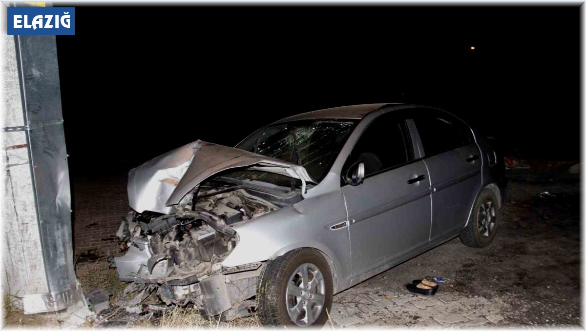 Elazığ'da kontrolden çıkan otomobil aydınlatma direğine çarptı: 6 yaralı