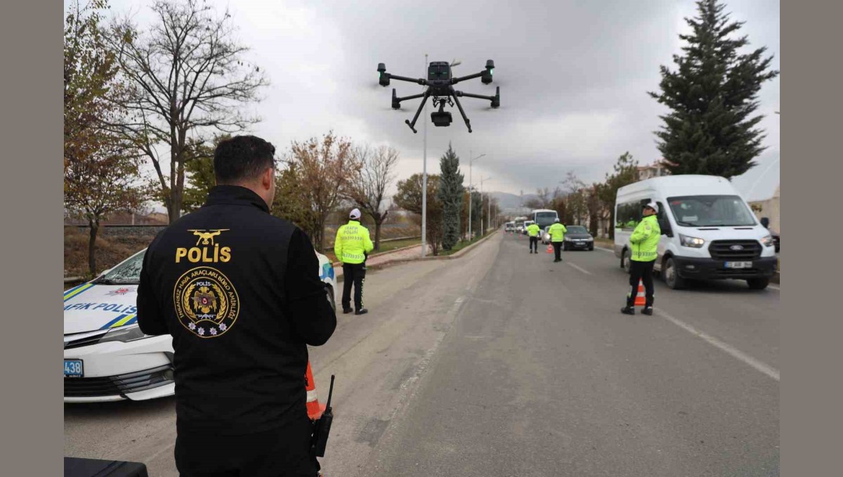 Elazığ'da kurallara uymayan sürücüler, dronla tespit edildi