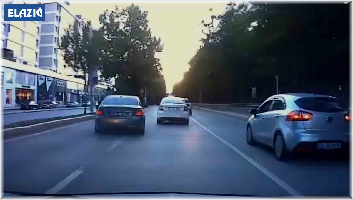 Elazığ'da makas atarak ilerleyen sürücü trafiği tehlikeye soktu