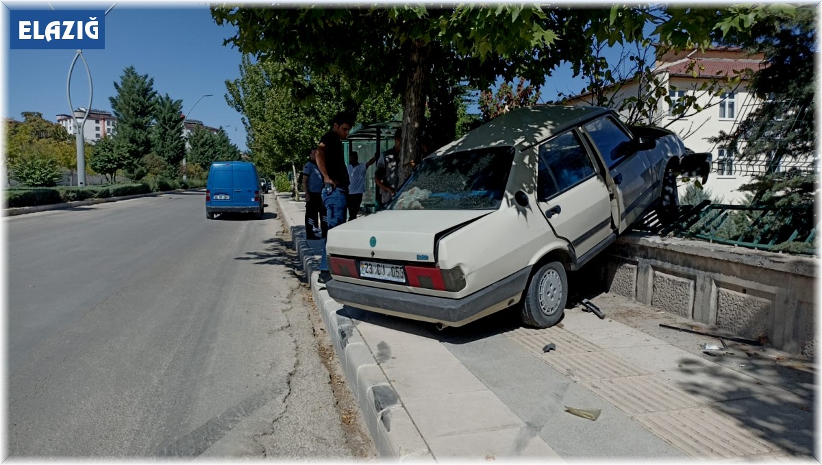 Elazığ'da otomobil duvara çarptı: 1 yaralı
