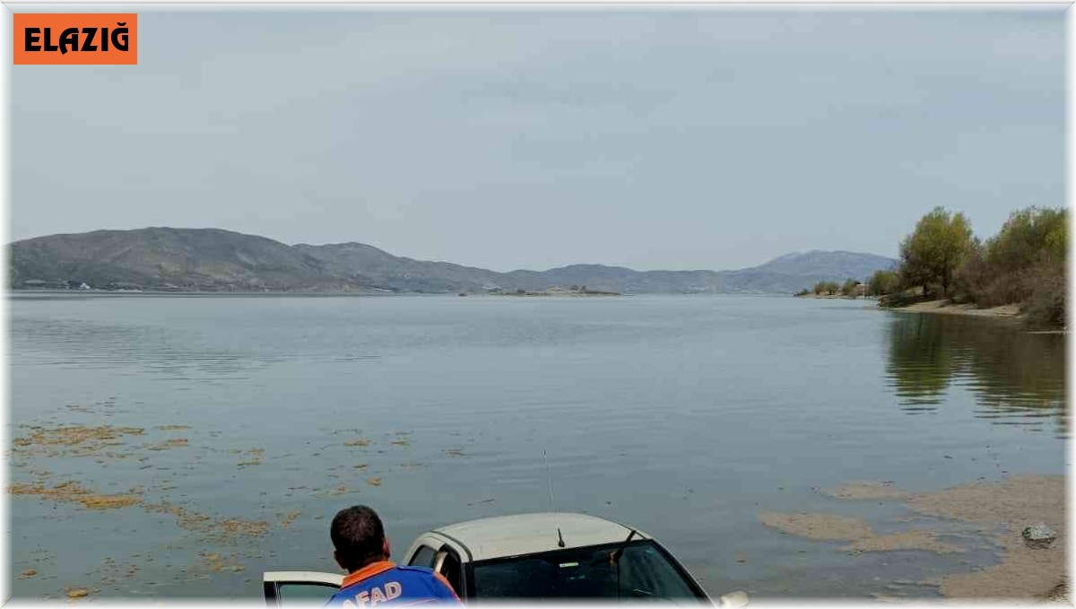 Elazığ'da otomobil göle uçtu, sürücü kendi imkanlarıyla araçtan çıkarak kıyıya yüzdü