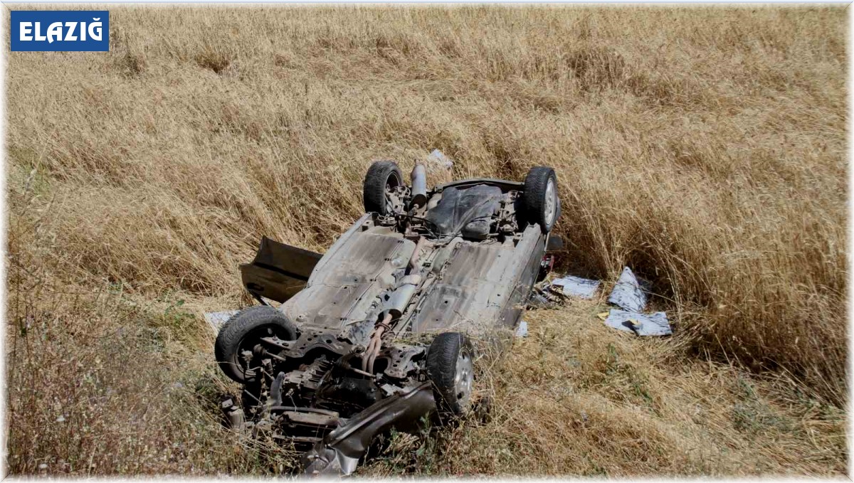 Elazığ'da otomobil şarampole uçup ters döndü: 6 yaralı