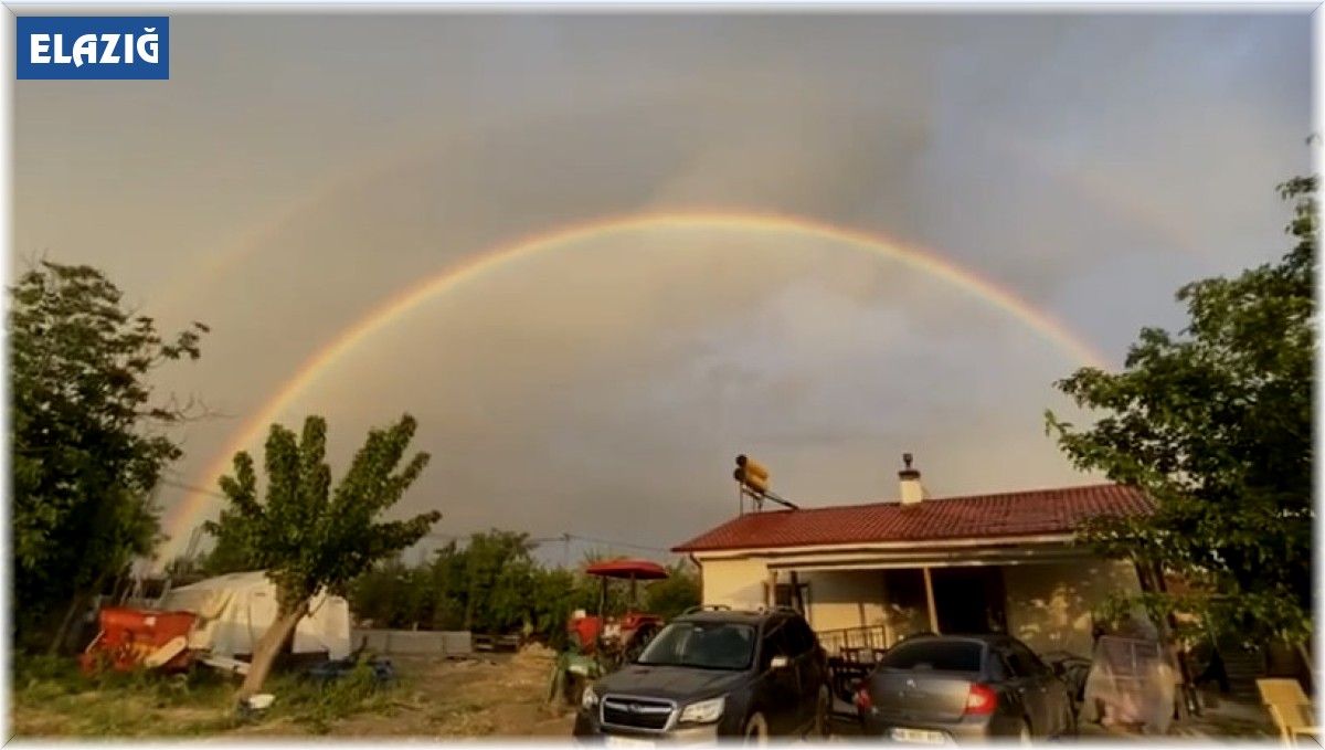 Elazığ'da sağanak sonrası oluşan gökkuşağı mest etti