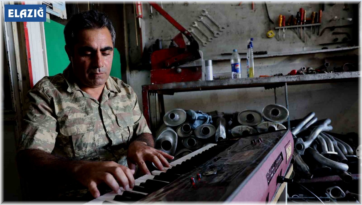 Elazığ'da "Sanayinin Fazıl Say'ı": Oto tamir ustası nota bilgisi olmadan müzik yapıyor