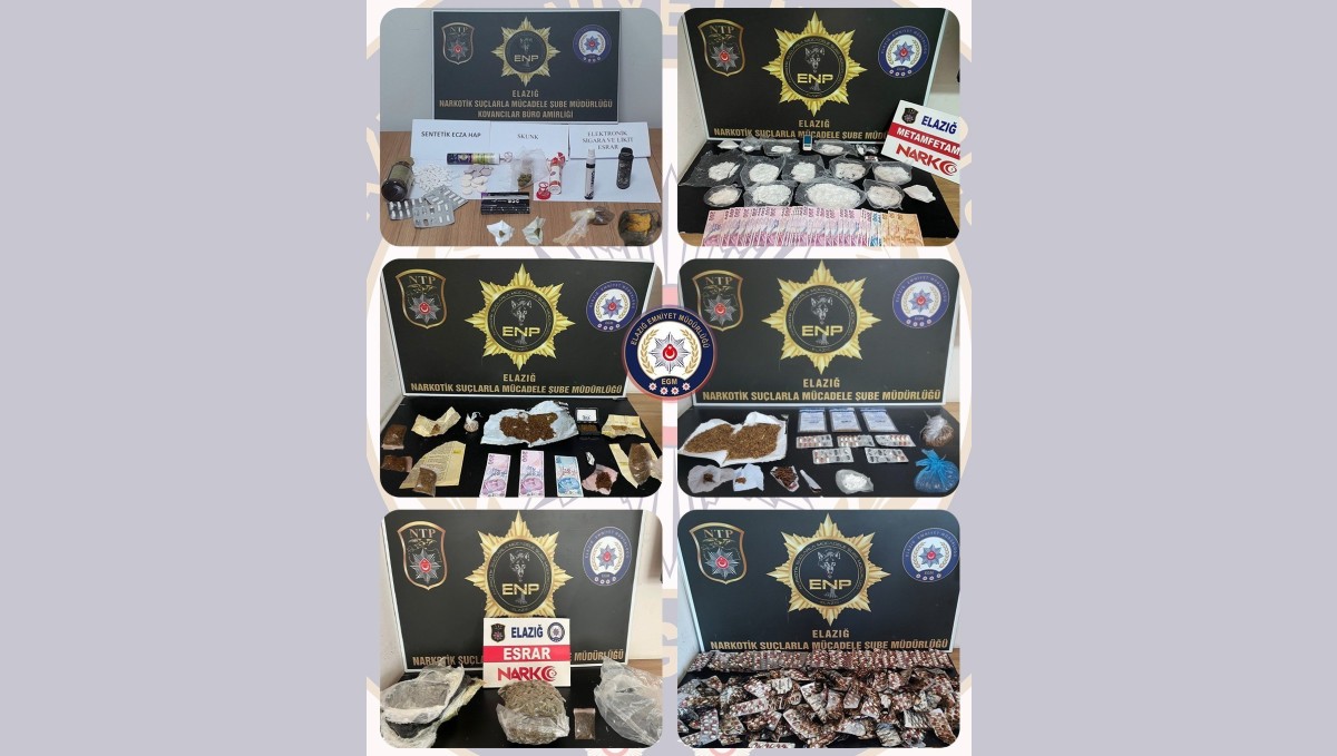 Elazığ'da uyuşturucuya geçit yok: 16 tutuklama