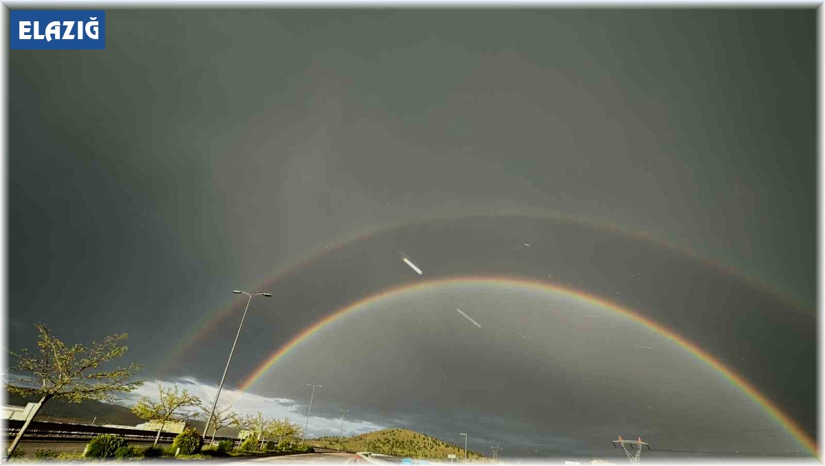 Elazığ'da yağmur sonrası gökkuşağı şöleni