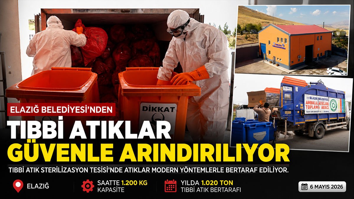Elazığ'da yılda 1020 ton tıbbi atık güvenli şekilde bertaraf ediliyor