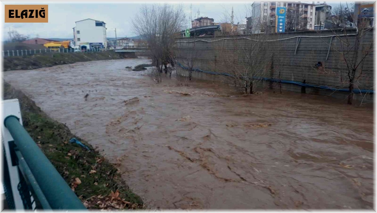 Elazığ'da yoğun yağışların ardından dereler taştı, vatandaşlara anonsla sel uyarısı yapıldı