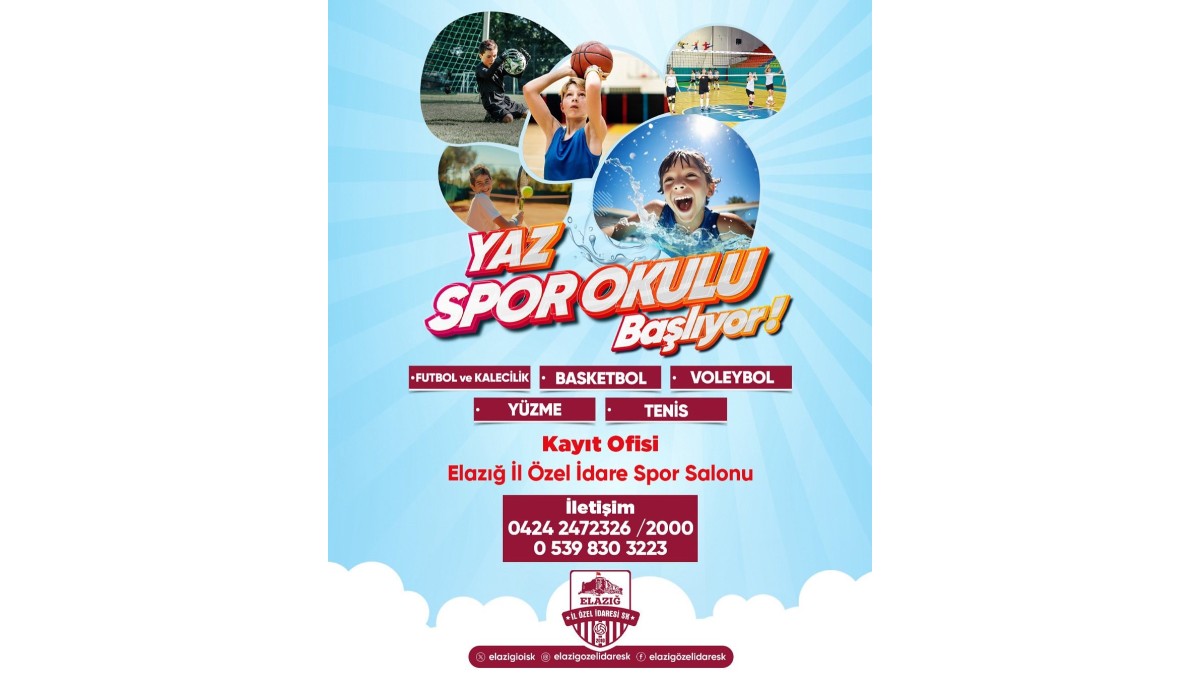 Elazığ İl Özel İdare Yaz Spor Okulları kayıtları başladı