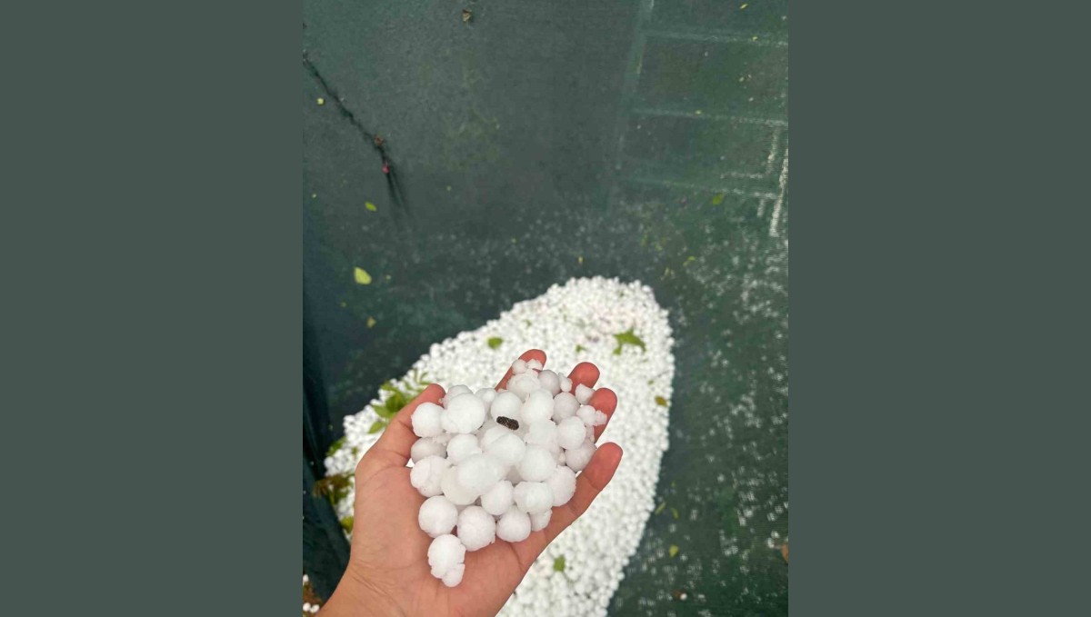 Elazığ'ın yüksek kesimlerinde dolu etkili oldu