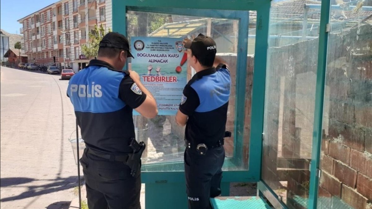 Elazığ polisi plajlarda boğulmalara karşı vatandaşları uyardı