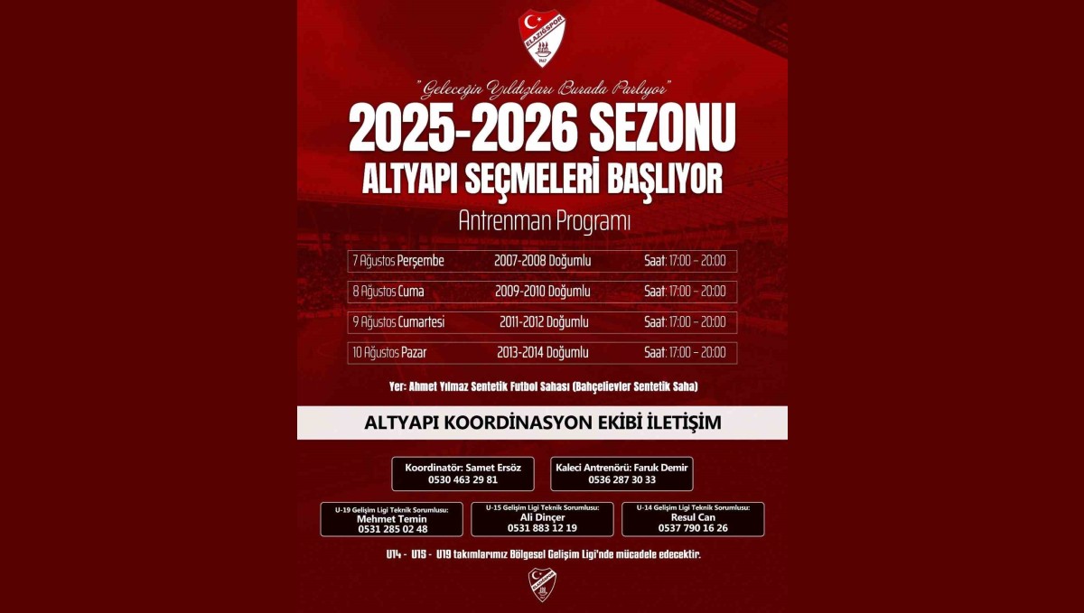 Elazığspor altyapı seçmeleri başlıyor