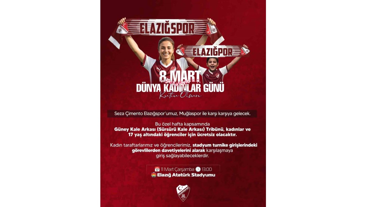 Elazığspor'dan kadın taraftarlara jest