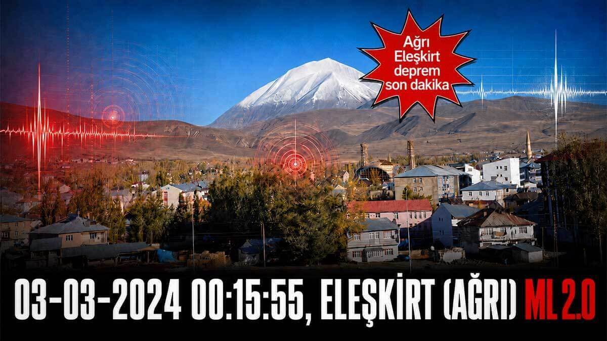 Eleşkirt'te (Ağrı) ML 2.0 Büyüklüğünde Deprem Kaydedildi