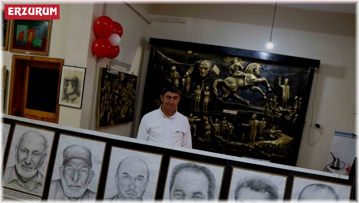 Emekli resim öğretmeninden anlamlı sergi