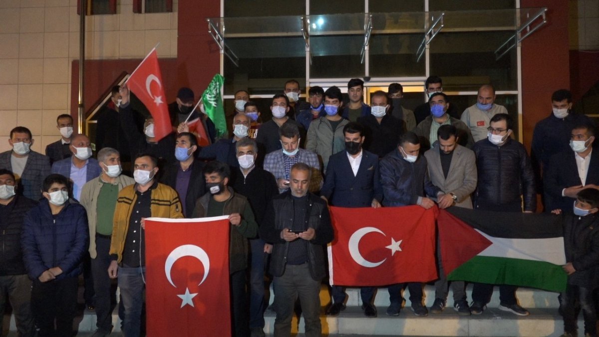 Erciş'te İsrail zulmüne konvoylu tepki